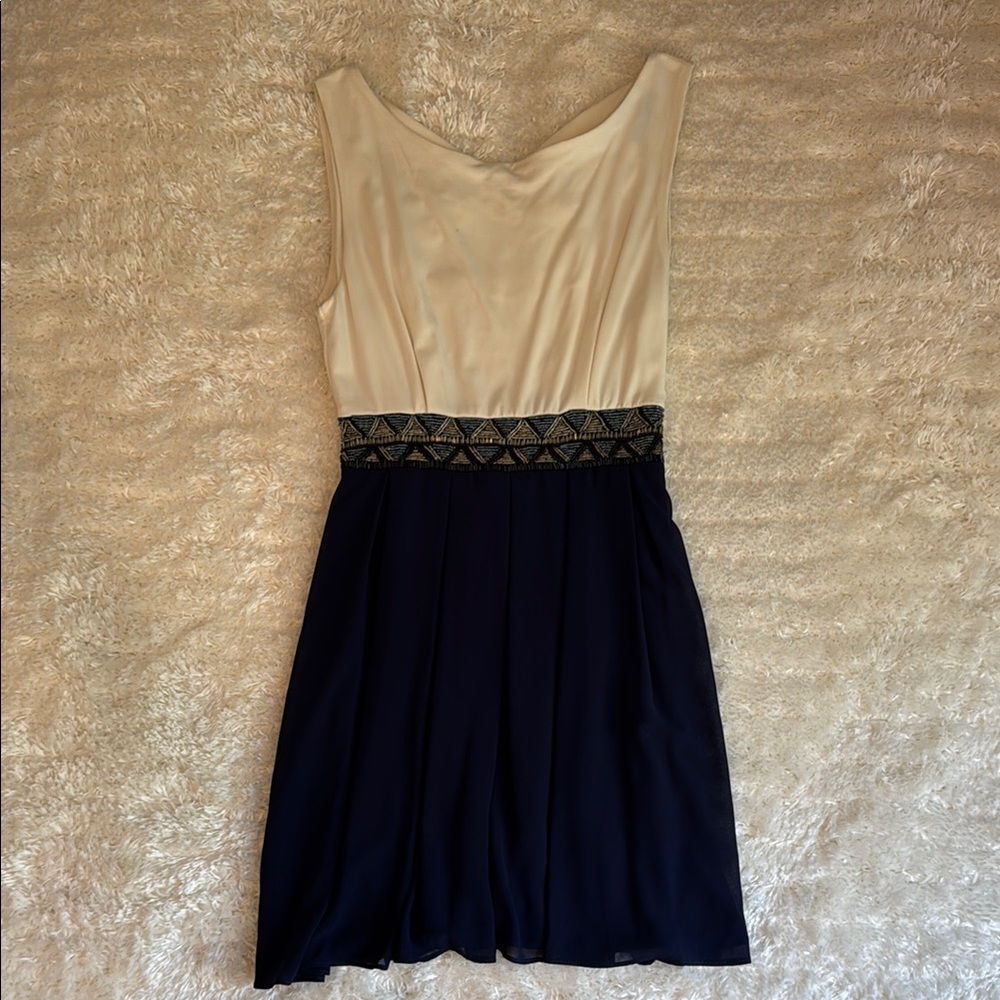 Elegant Two-Tone Sleeveless Dress